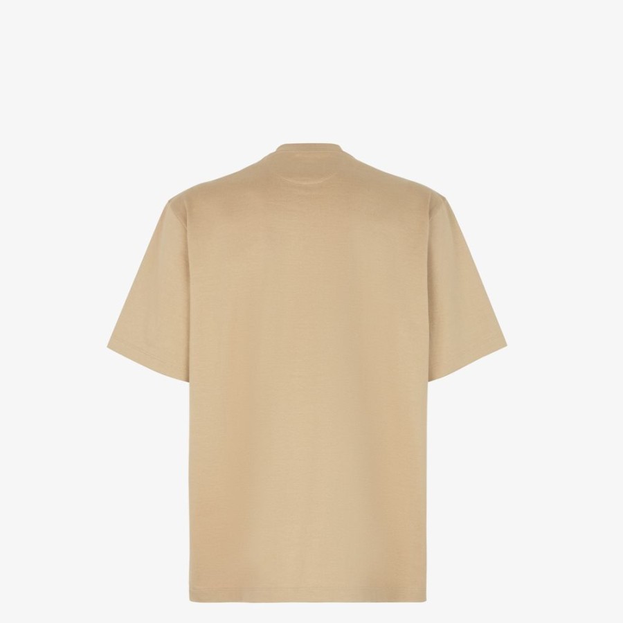 Herren Fendi T-Shirts Und Poloshirts | T-Shirt Aus Jersey In Beige