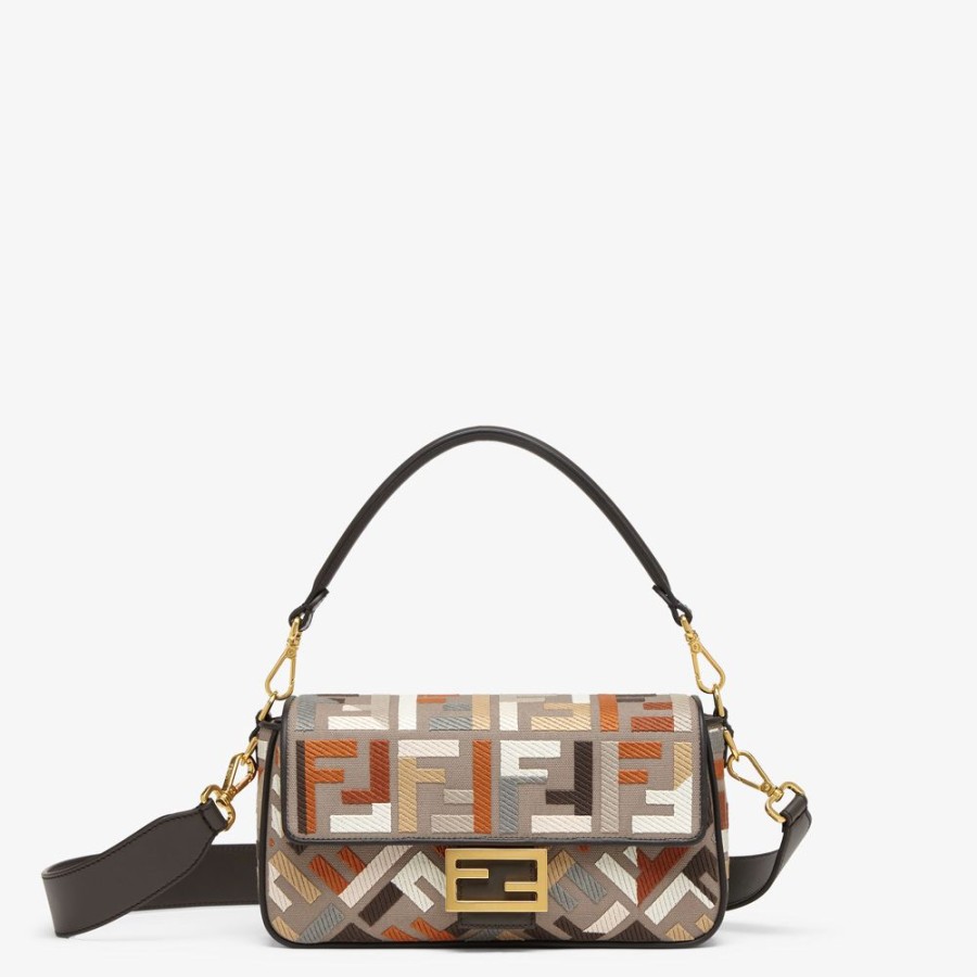 Damen Fendi Schulter- Und Crossbody-Taschen | Tasche Aus Canvas Mit Ff-Stick, Mehrfarbig