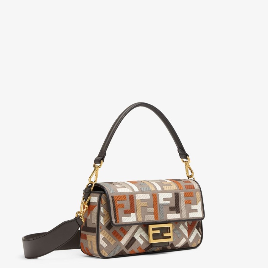 Damen Fendi Schulter- Und Crossbody-Taschen | Tasche Aus Canvas Mit Ff-Stick, Mehrfarbig