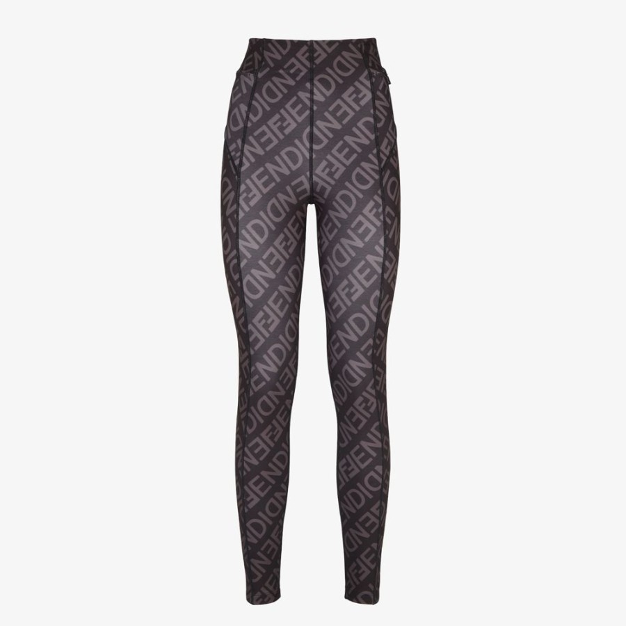 Damen Fendi Skiwear | Leggings Aus Thermischem Gewebe In Schwarz