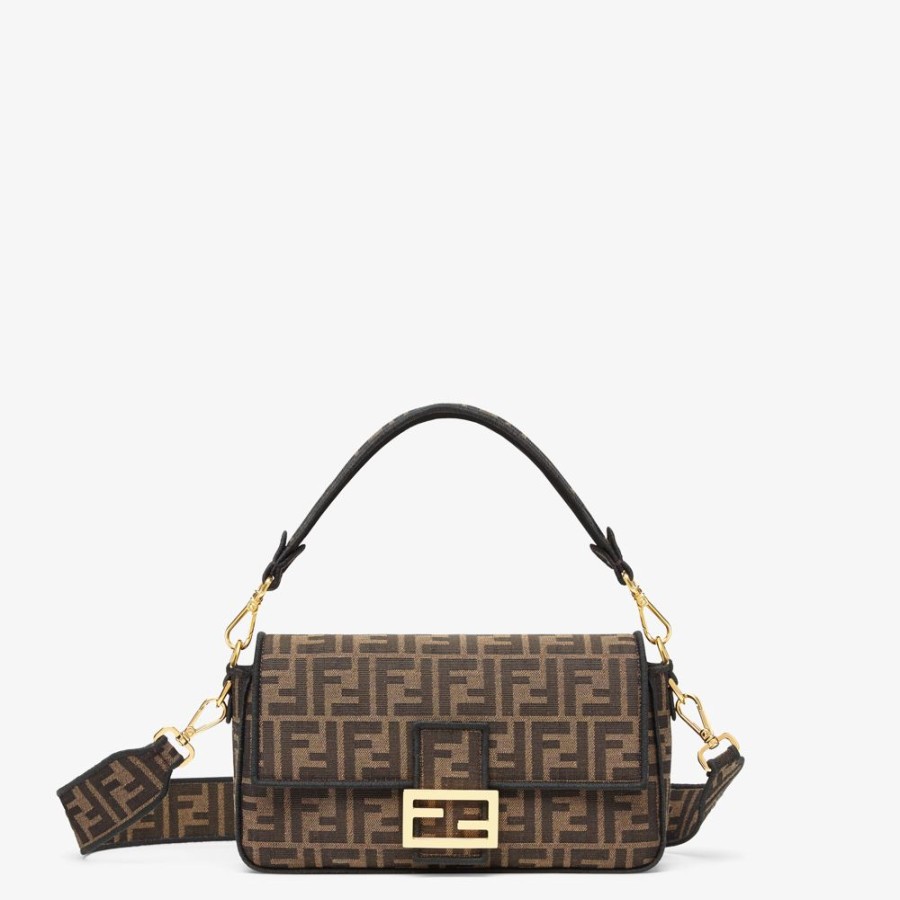 Damen Fendi Schulter- Und Crossbody-Taschen | Tasche Aus Jacquard-Gewebe Mit Ff-Motiv