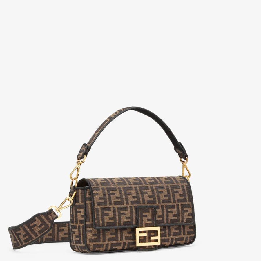 Damen Fendi Schulter- Und Crossbody-Taschen | Tasche Aus Jacquard-Gewebe Mit Ff-Motiv