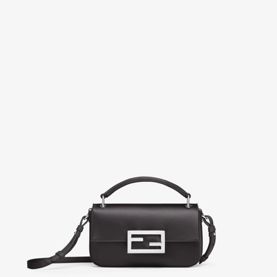 Damen Fendi Mini-Taschen | Pouch Aus Seide In Schwarz