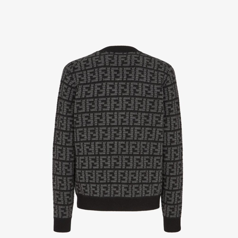 Herren Fendi Strickbekleidung | Cardigan Aus Kaschmir In Schwarz