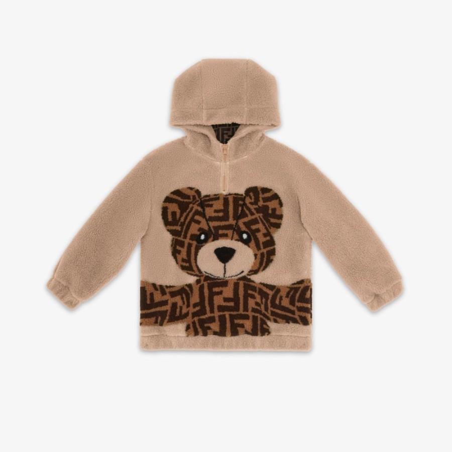 Kids Fendi Ready To Wear | Baren-Sweatshirt Aus Wolle In Beige