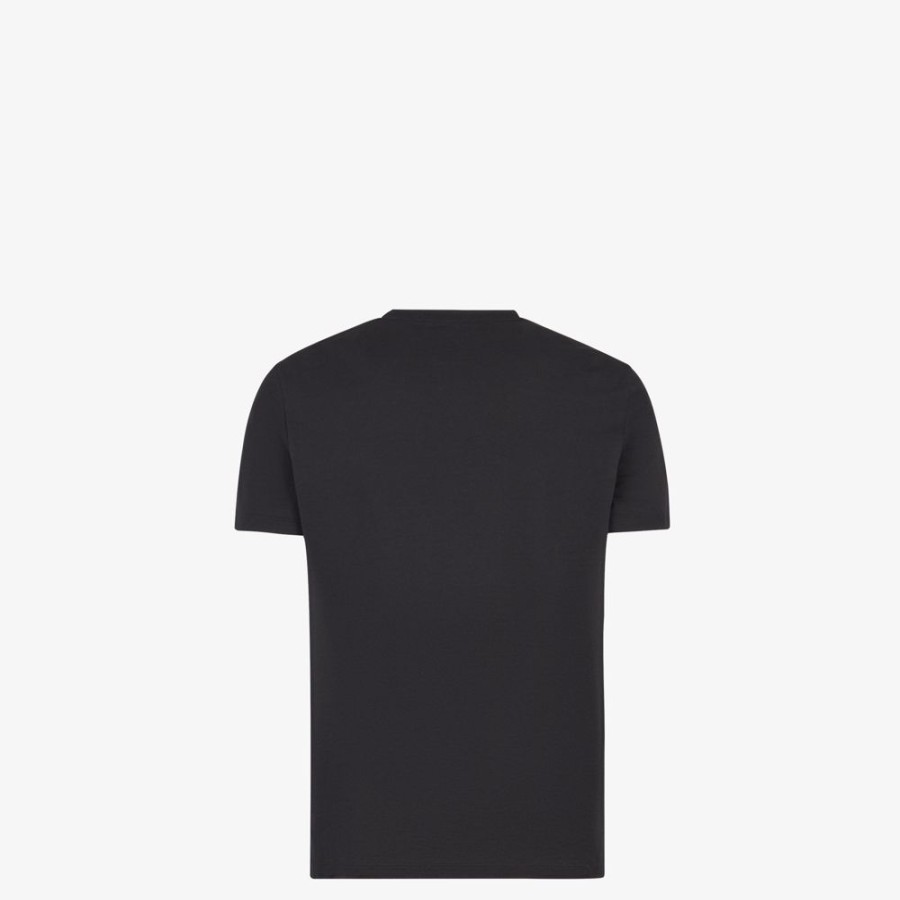 Herren Fendi T-Shirts Und Poloshirts | T-Shirt Aus Baumwolle In Schwarz