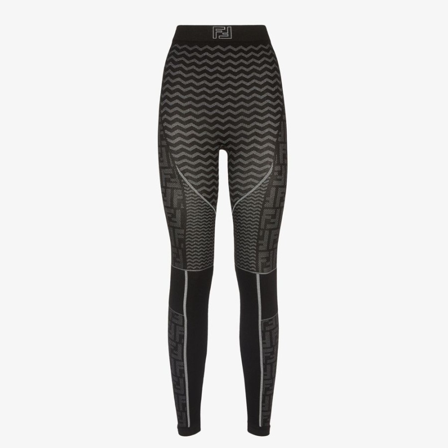 Damen Fendi Skiwear | Leggings Aus Technischem Gewebe In Schwarz