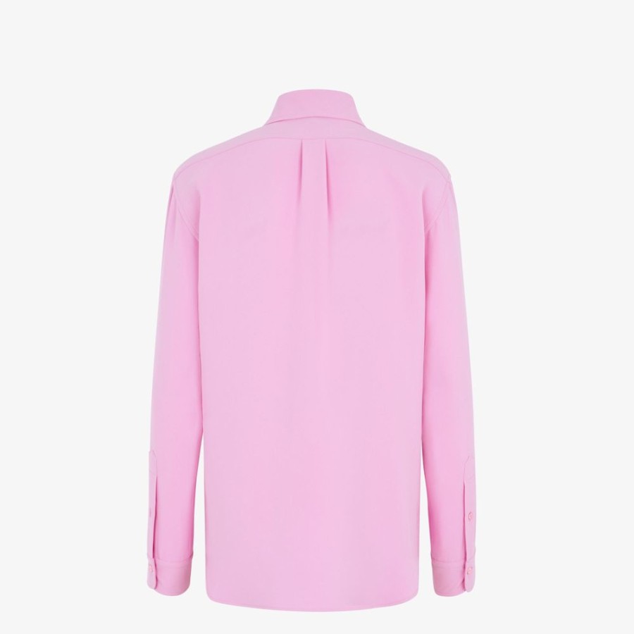 Damen Fendi Tops Und Blusen | Hemd Aus Cady In Rosa