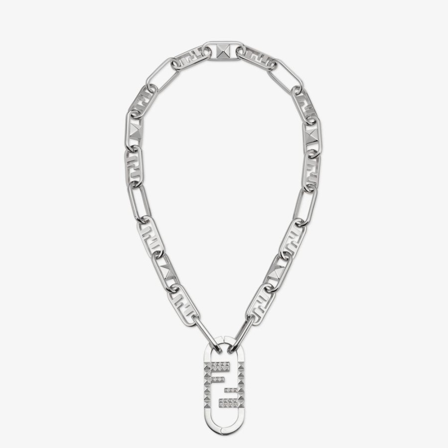 Damen Fendi Armbander | Halsband Aus Metall In Silberfarben