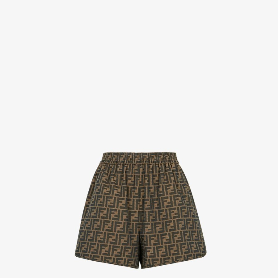 Damen Fendi Anzuge Und Sets | Short Aus Braunem Canvas