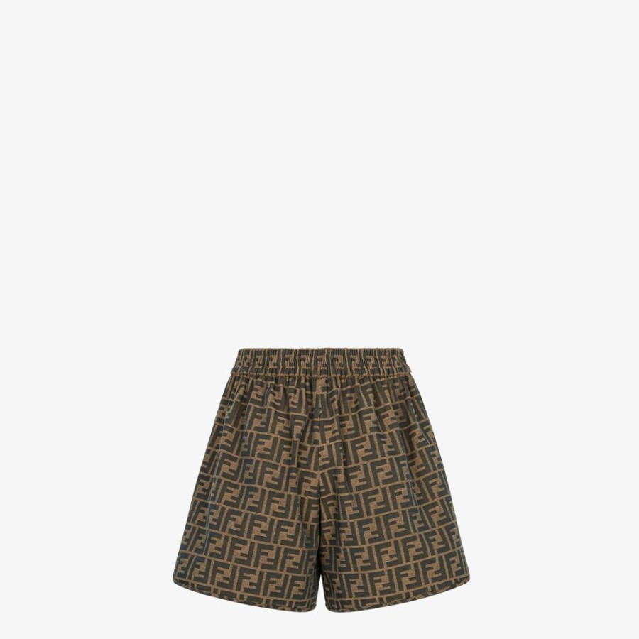 Damen Fendi Anzuge Und Sets | Short Aus Braunem Canvas