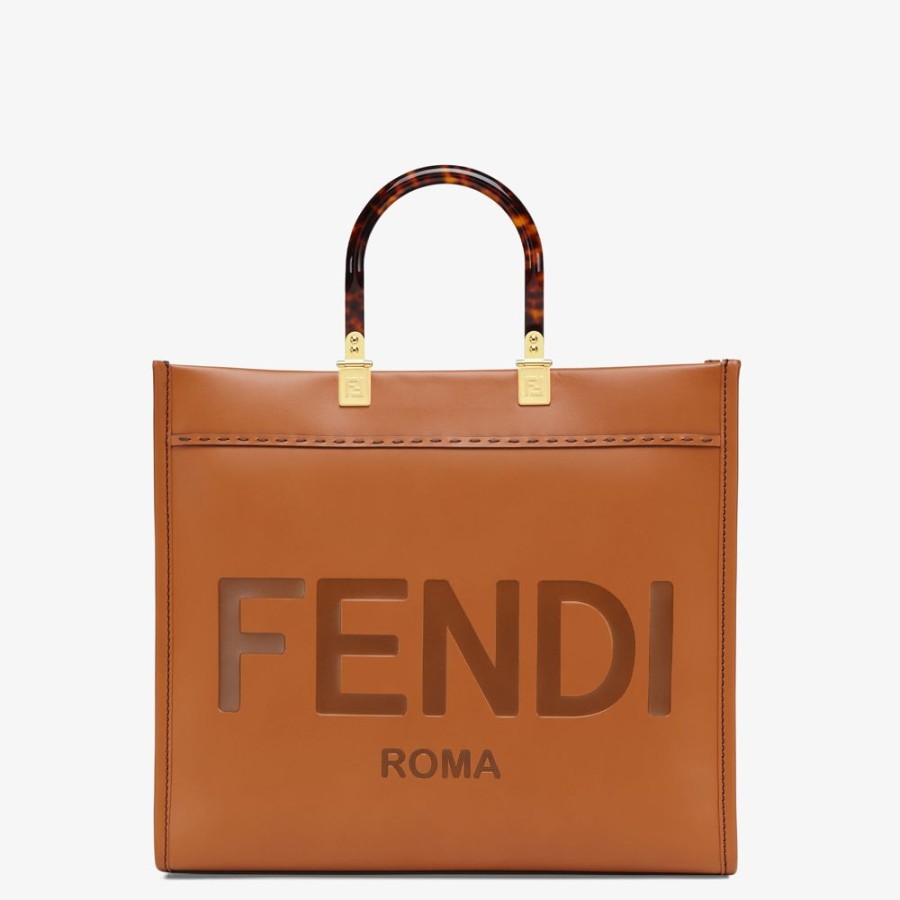 Damen Fendi Timeless | Shopper Aus Leder In Braun