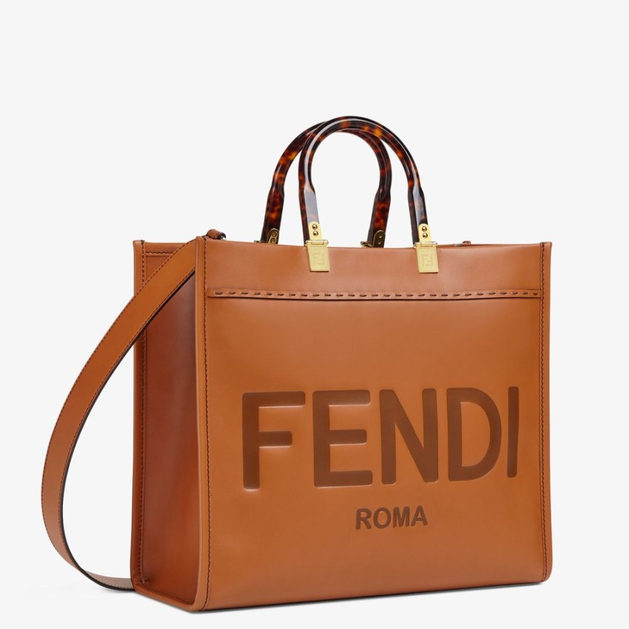 Damen Fendi Timeless | Shopper Aus Leder In Braun