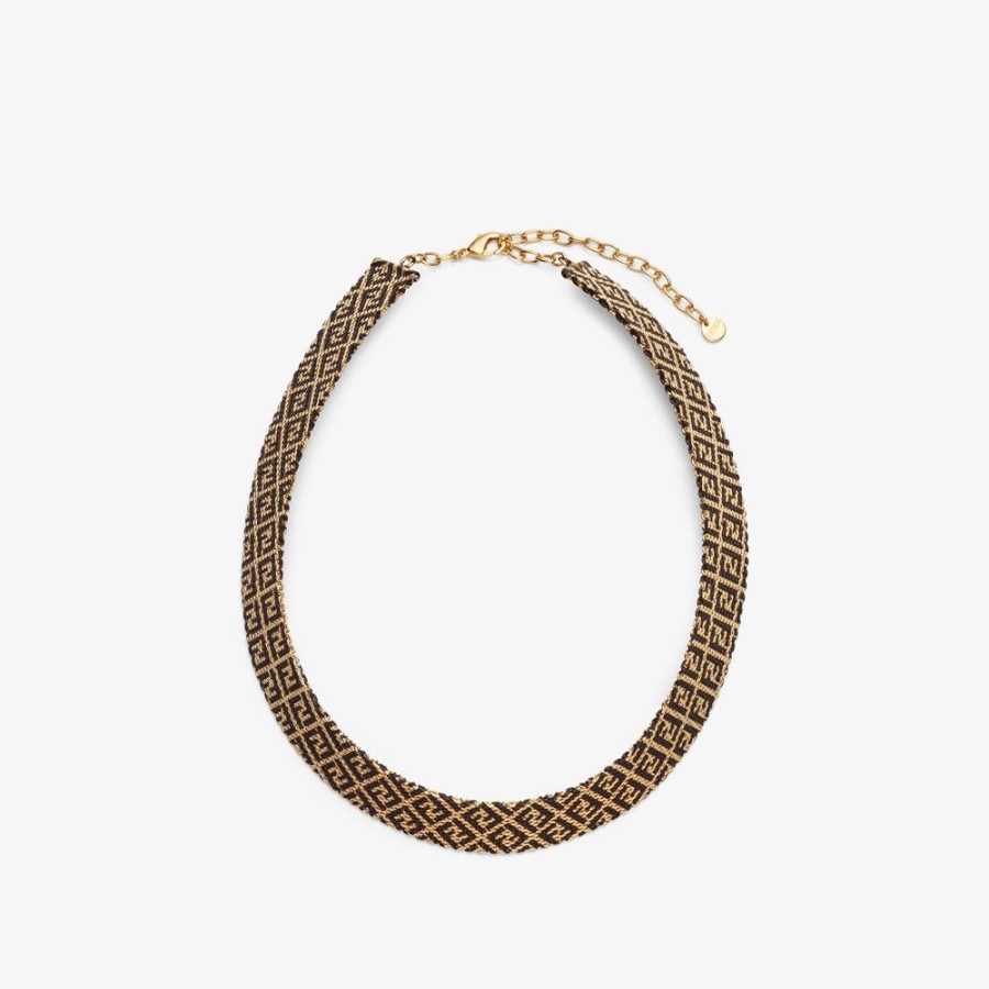 Damen Fendi Halsketten | Chocker-Halskette Aus Metall In Goldfarben