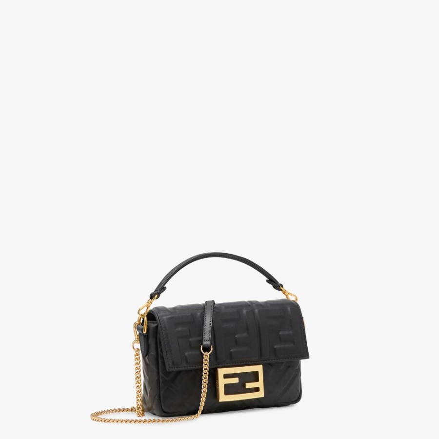 Kids Fendi Accessoires | Tasche Aus Leder In Schwarz