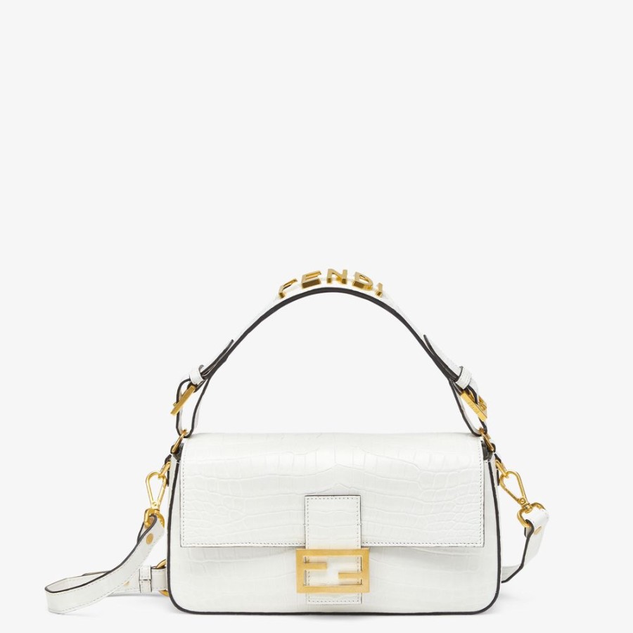 Damen Fendi Schulter- Und Crossbody-Taschen | Tasche Aus Krokodilleder In Eisweis