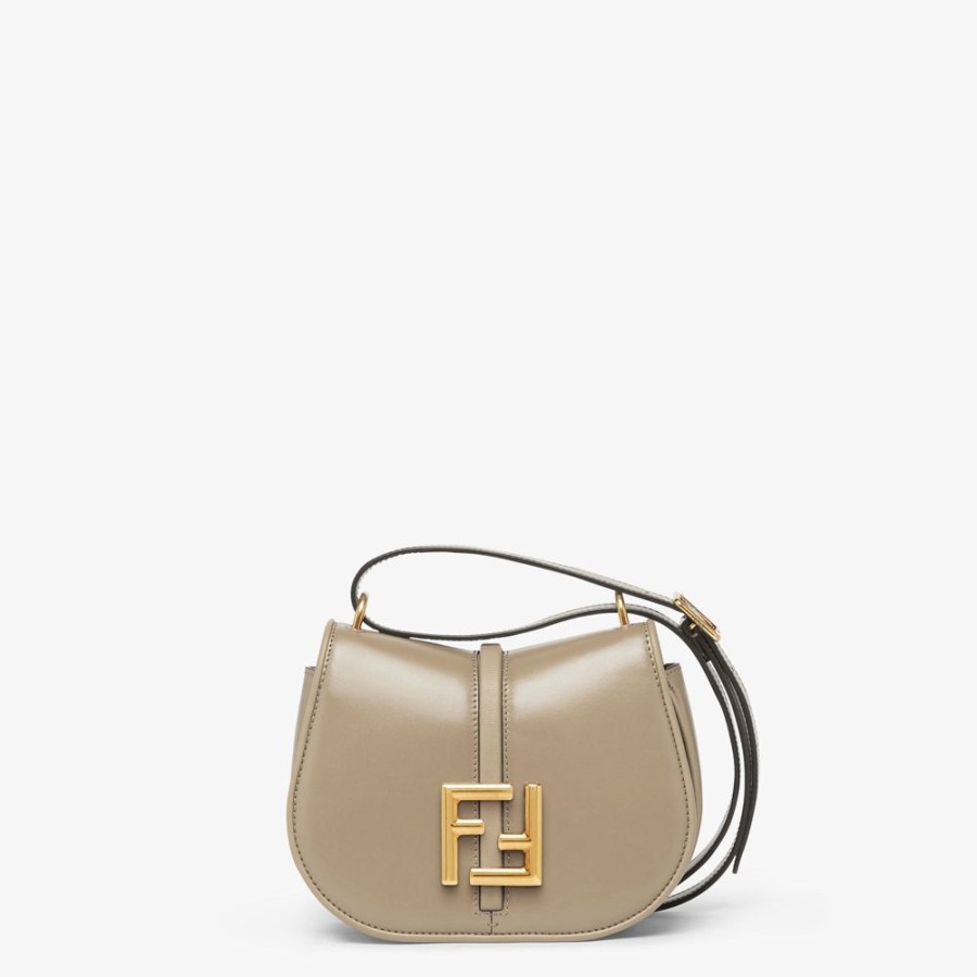 Damen Fendi Schulter- Und Crossbody-Taschen | Tasche Aus Glatt- Und Granatleder In Taubengrau