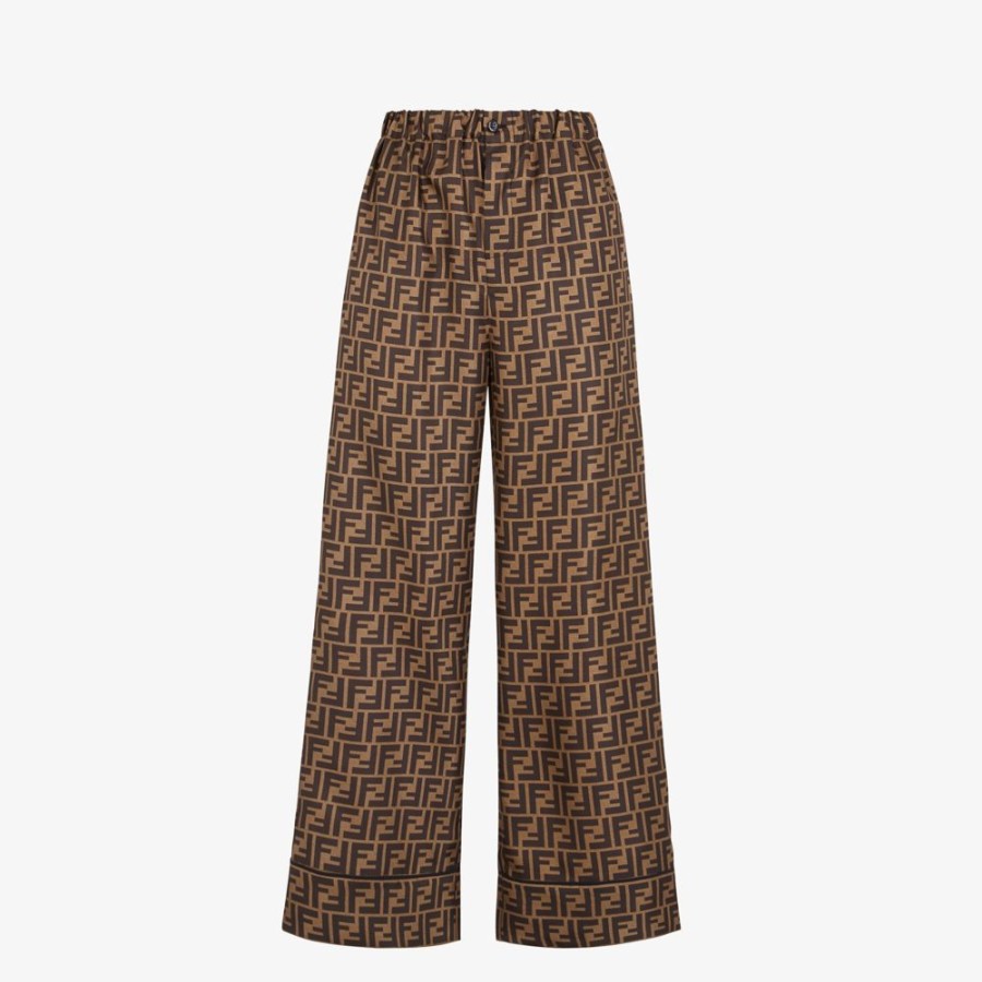 Damen Fendi Anzuge Und Sets | Hose Aus Twill In Braun