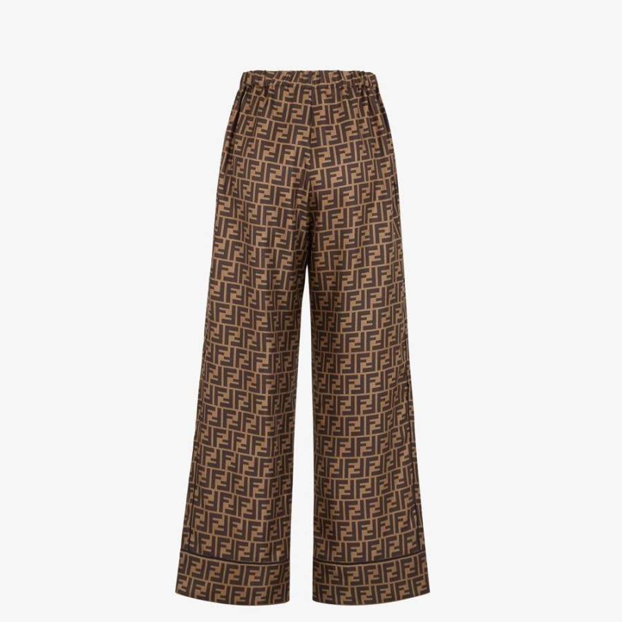 Damen Fendi Anzuge Und Sets | Hose Aus Twill In Braun