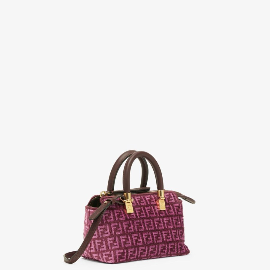 Damen Fendi Mini-Taschen | Pochette Aus Tapestry-Stoff In Taubengrau Mit Ff-Muster