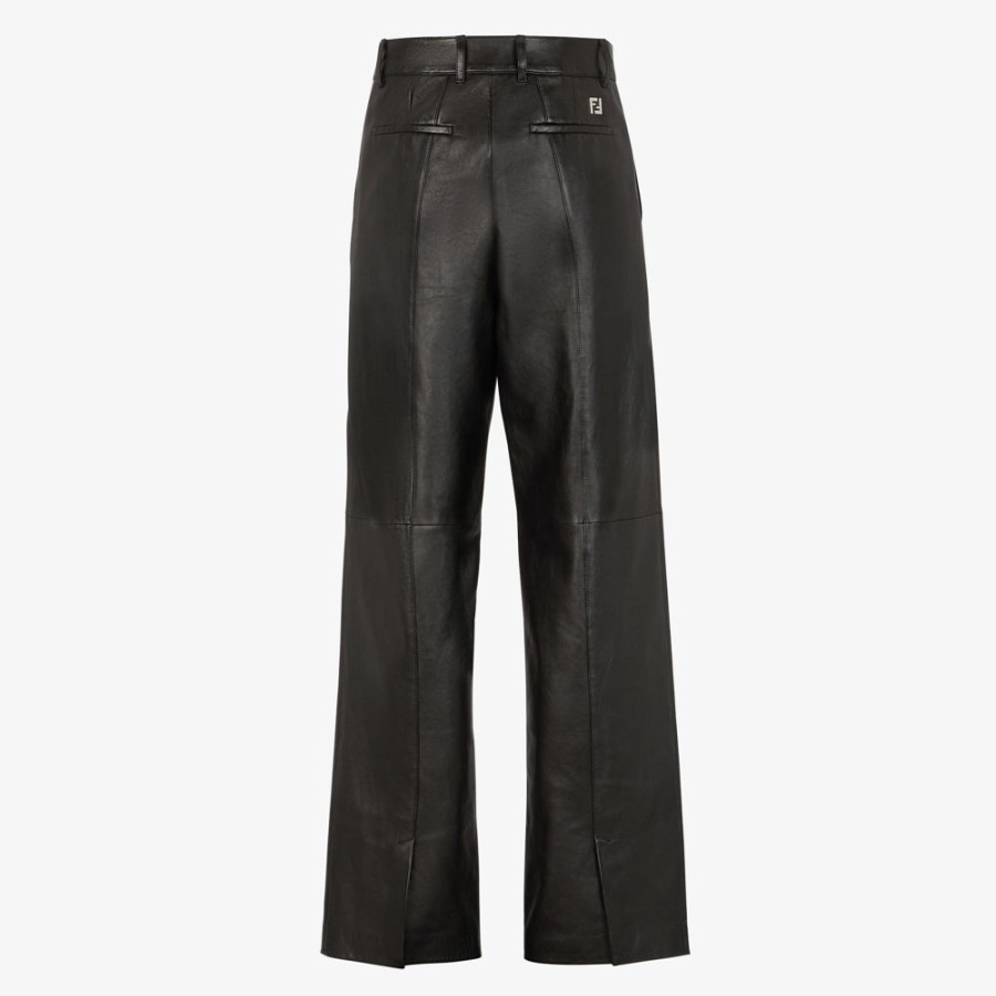 Herren Fendi Jeans Und Hosen | Hose Aus Plonge-Leder In Schwarz