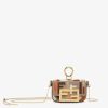 Damen Fendi Miniature Taschen | Charm Aus Canvas In Grau