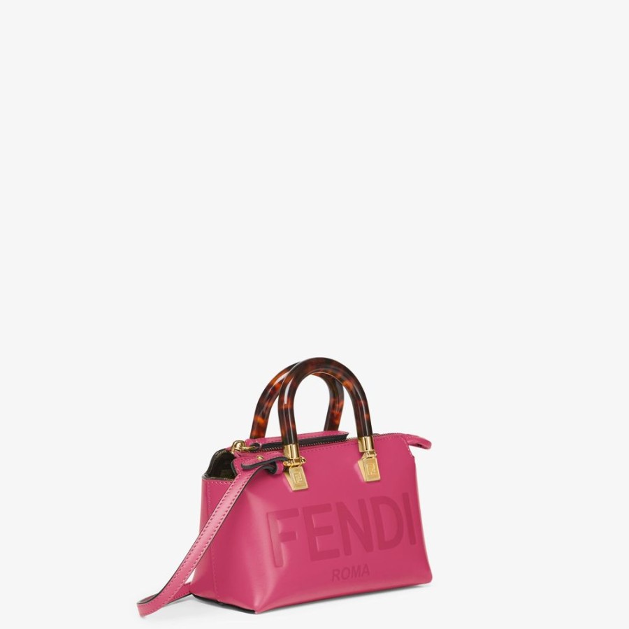 Damen Fendi Mini-Taschen | Kleine Boston Bag Aus Leder In Fuchsia