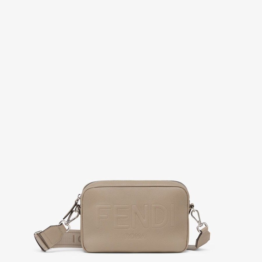 Herren Fendi Messenger Bags | Tasche Aus Leder In Beige