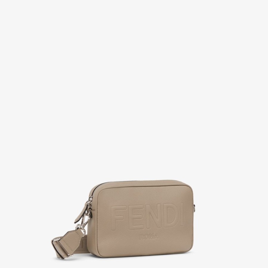 Herren Fendi Messenger Bags | Tasche Aus Leder In Beige