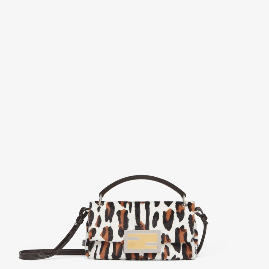 Damen Fendi Mini-Taschen | Pouch Aus Schaffell Mit Animalier-Motiv