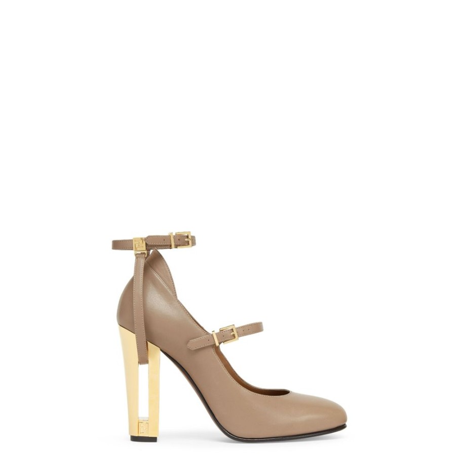 Damen Fendi Pumps Und Slingbacks | Pumps Mit Hohem Absatz Aus Leder In Taubengrau