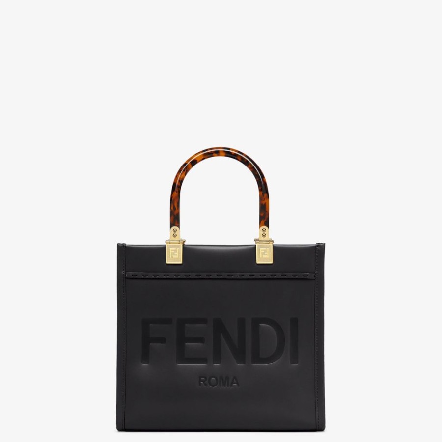 Damen Fendi Timeless | Shopper Aus Leder In Schwarz