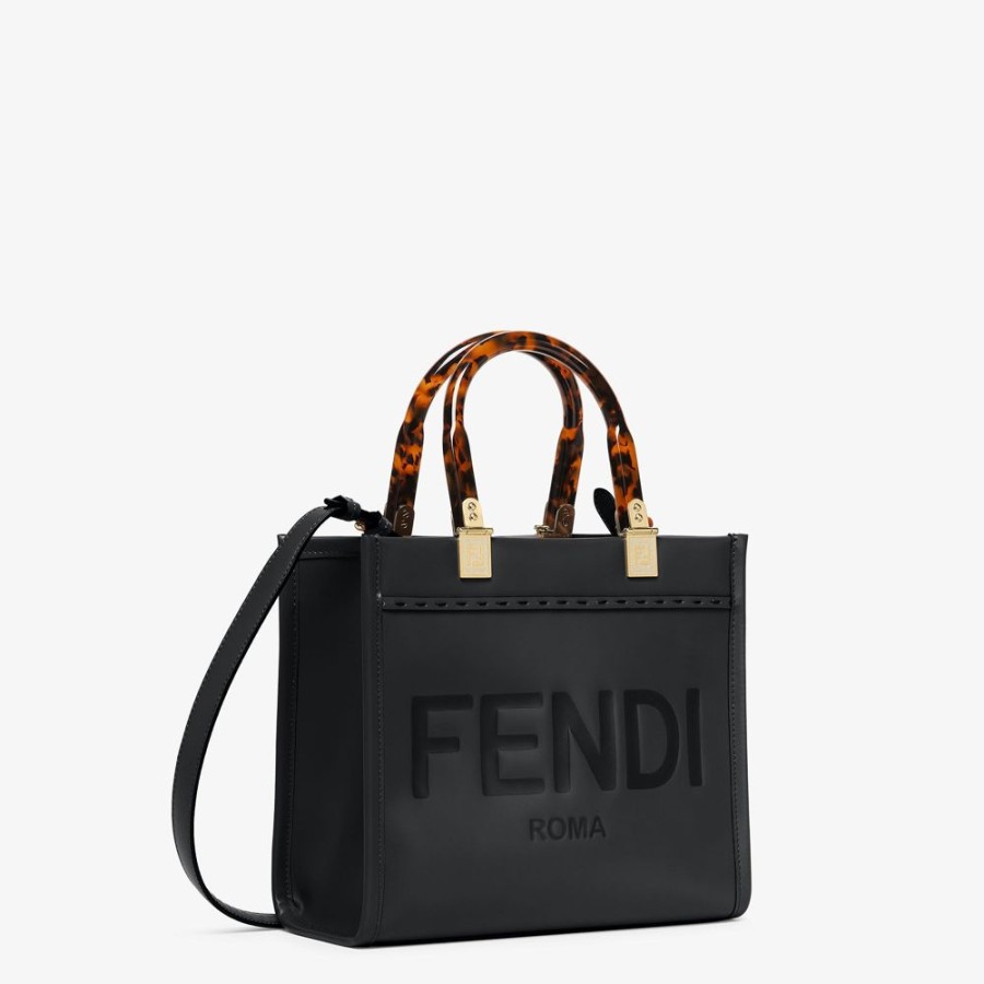 Damen Fendi Timeless | Shopper Aus Leder In Schwarz