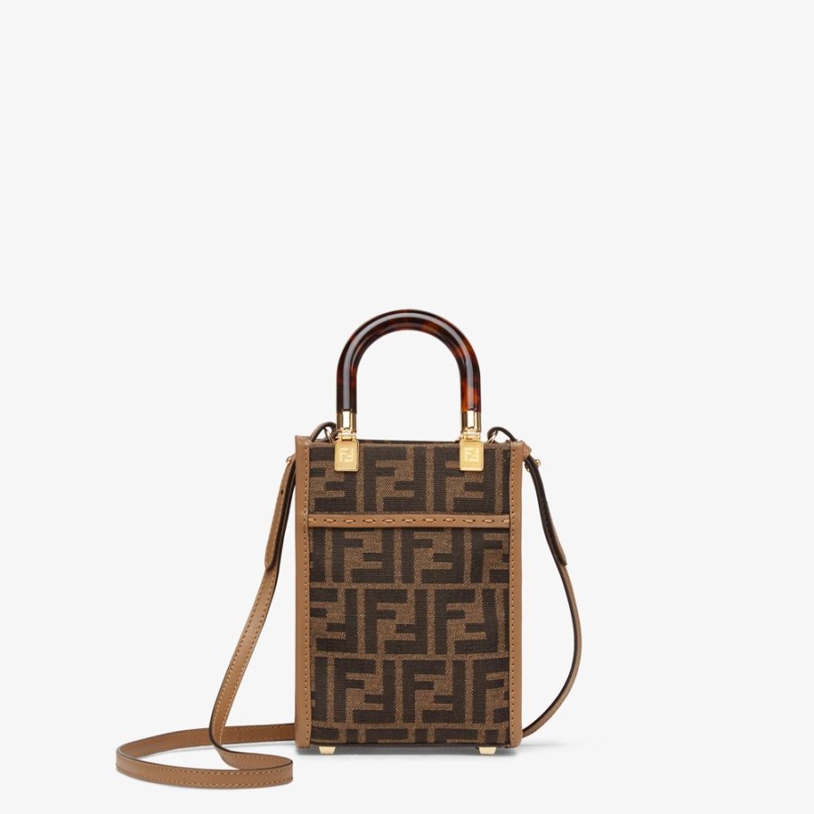 Damen Fendi Mini-Taschen | Mini-Tasche Aus Ff-Stoff In Braun