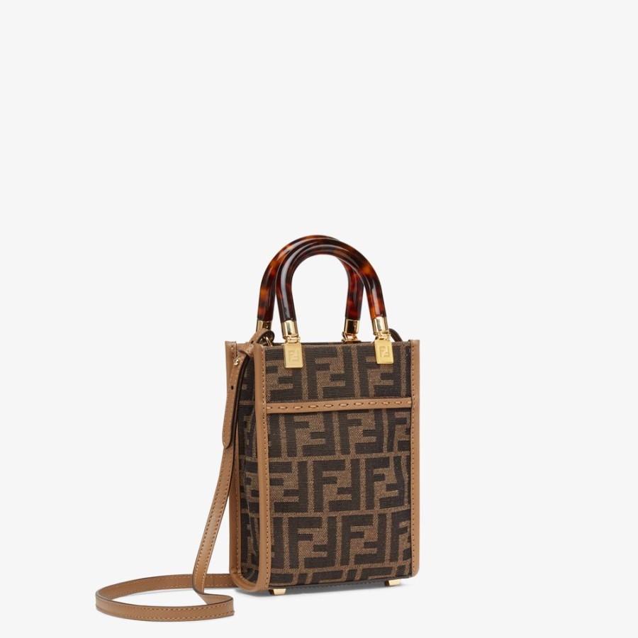 Damen Fendi Mini-Taschen | Mini-Tasche Aus Ff-Stoff In Braun