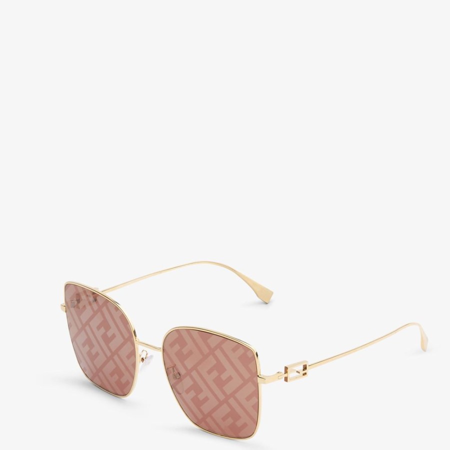 Damen Fendi Sonnenbrillen | Sonnenbrille Mit Braunen Glasern Mit Ff-Logo