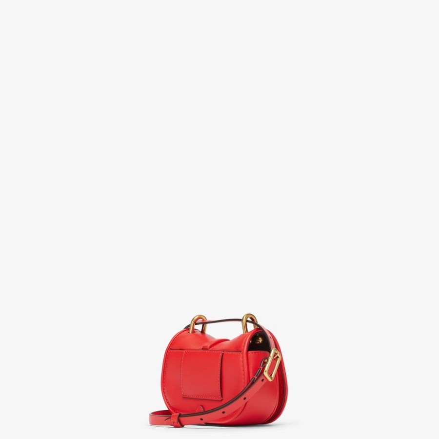 Damen Fendi Miniature Taschen | Anhanger Aus Leder In Rot