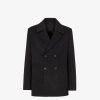 Herren Fendi Mantel Und Oberbekleidung | Pea Coat Aus Schwarzer Wolle