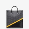 Herren Fendi Reisetaschen | Tasche Aus Leder Und Ff-Gewebe