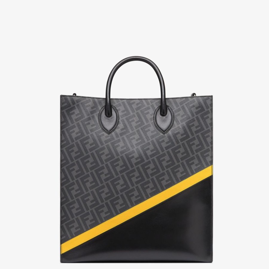 Herren Fendi Reisetaschen | Tasche Aus Leder Und Ff-Gewebe