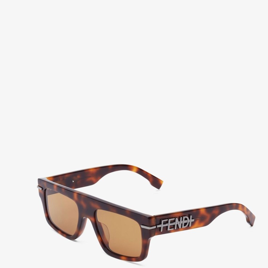 Herren Fendi Sonnenbrillen | Sonnenbrille Aus Acetat In Havannafarben