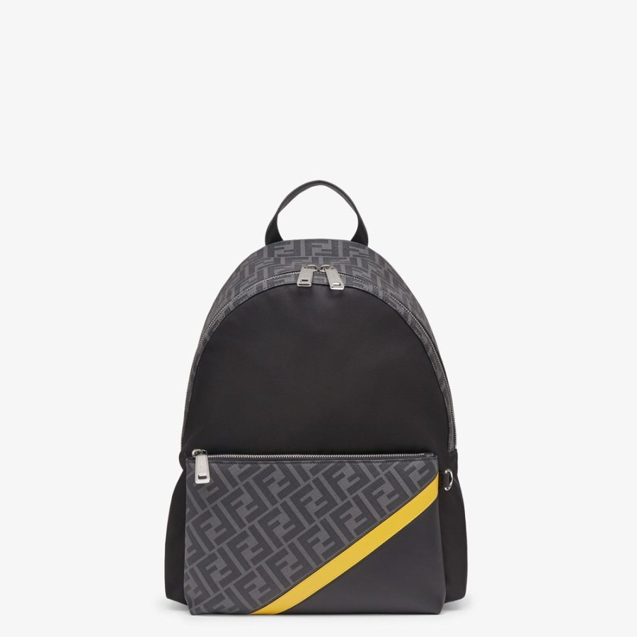 Herren Fendi Timeless | Rucksack Aus Nylon In Schwarz