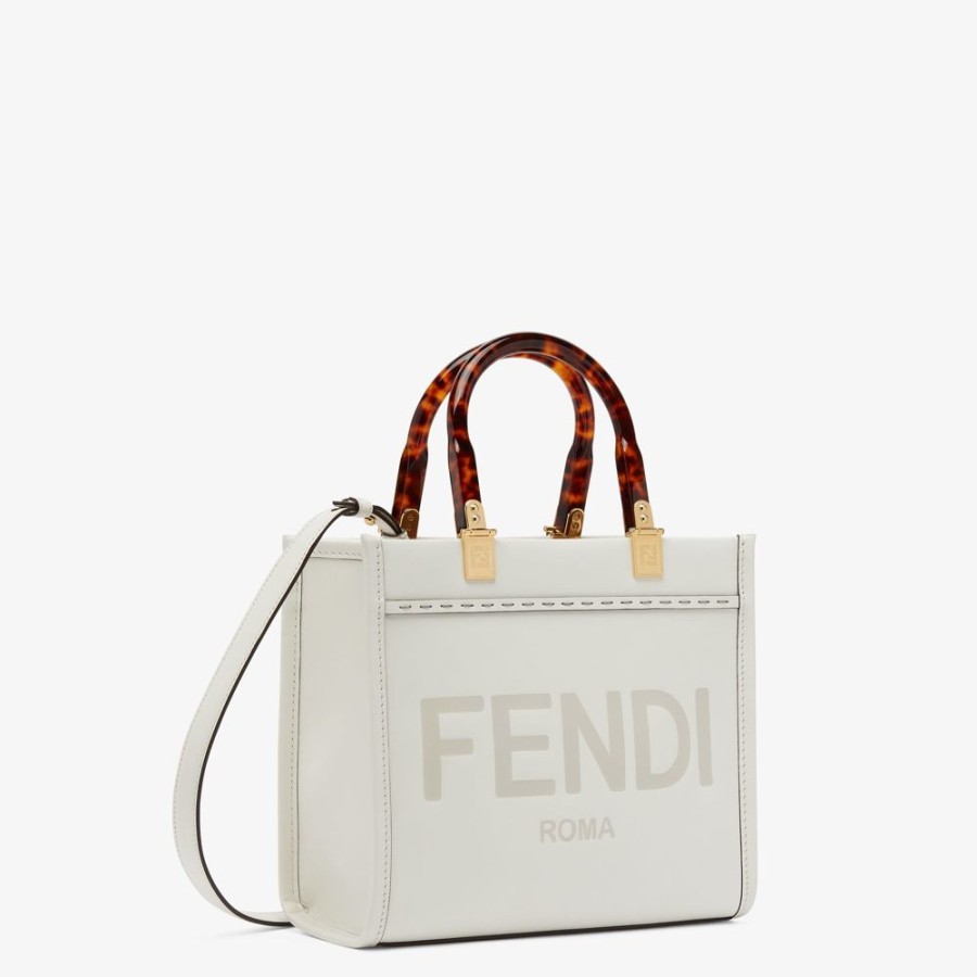 Damen Fendi Timeless | Shopper Aus Leder In Weis