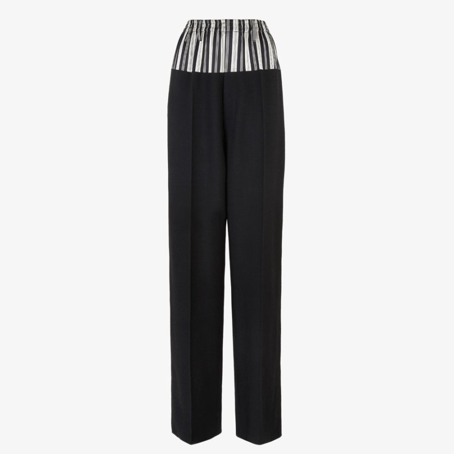 Damen Fendi Anzuge Und Sets | Hose Aus Wolle In Schwarz