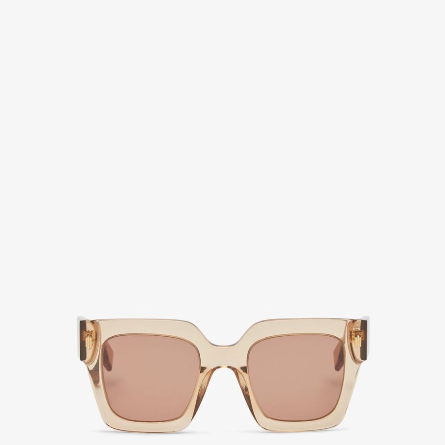 Damen Fendi Sonnenbrillen | Sonnenbrille Aus Acetat In Beige