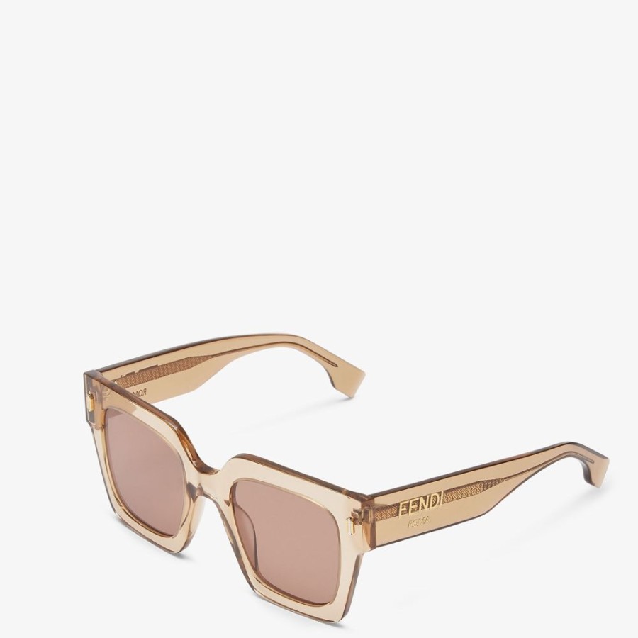 Damen Fendi Sonnenbrillen | Sonnenbrille Aus Acetat In Beige