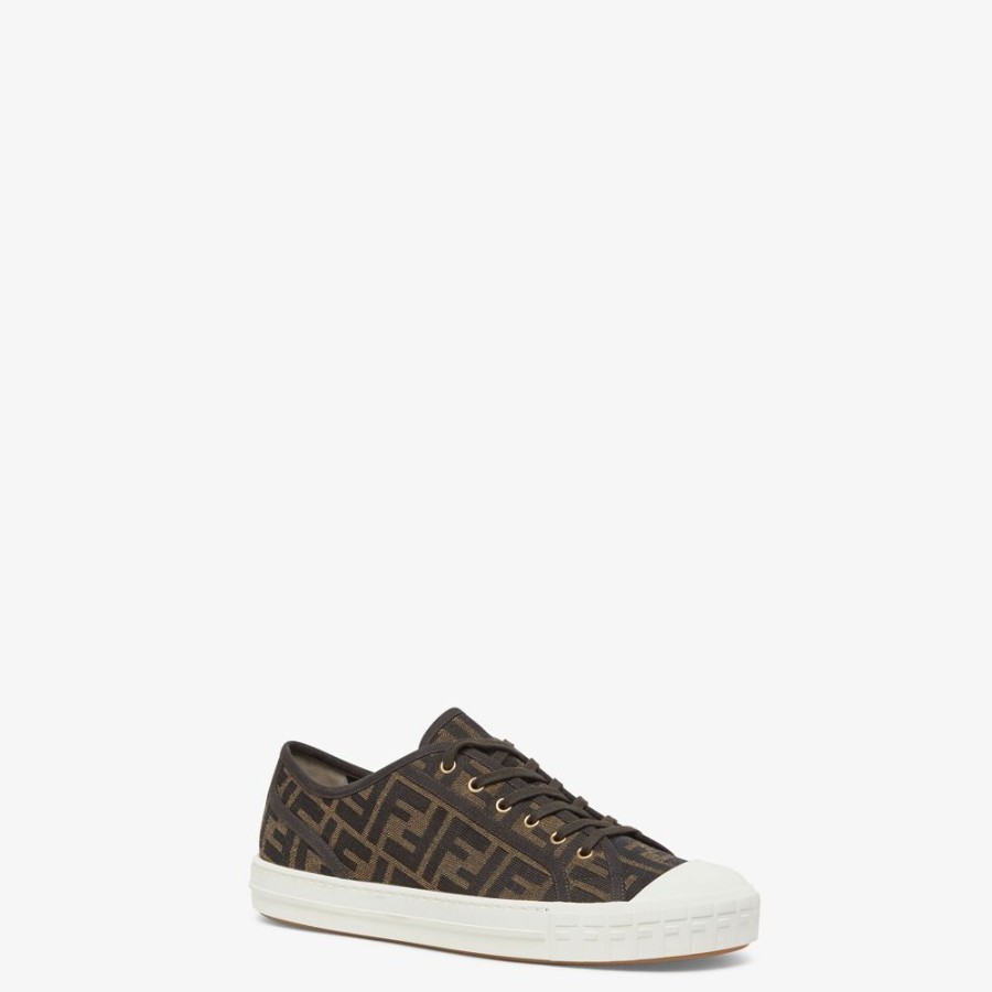 Damen Fendi Sneakers | Low Top Sneaker Aus Ff-Stoff In Braun