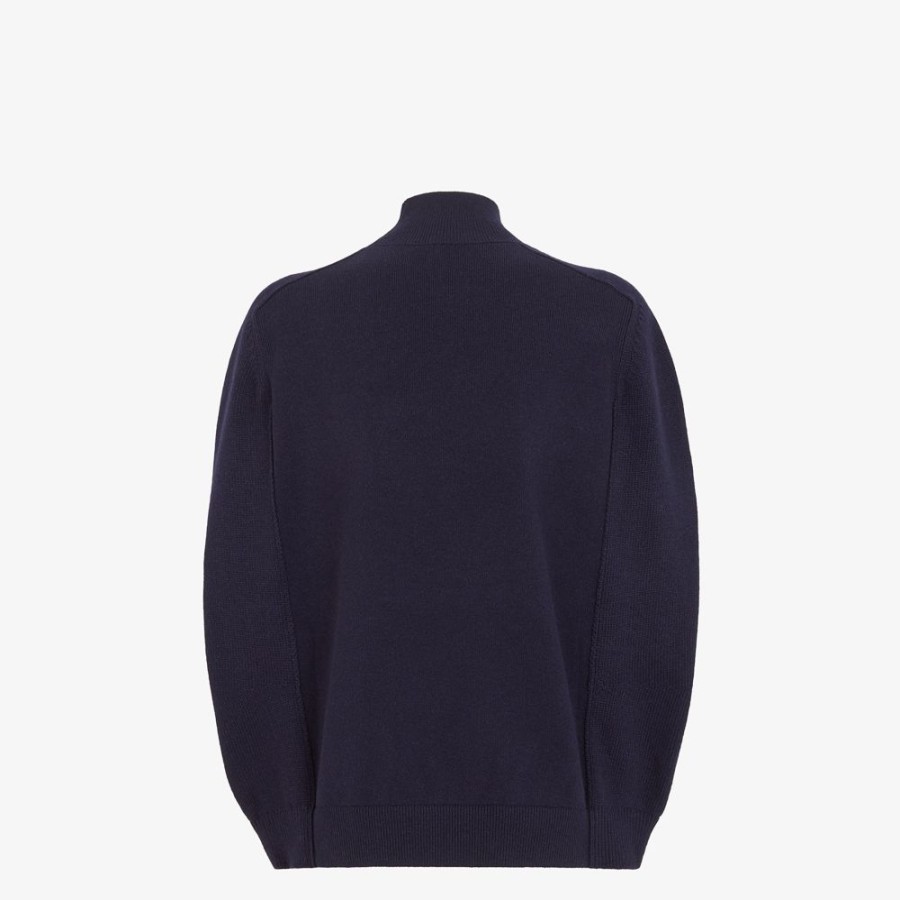 Damen Fendi Strickbekleidung | Pullover Aus Kaschmir In Blau