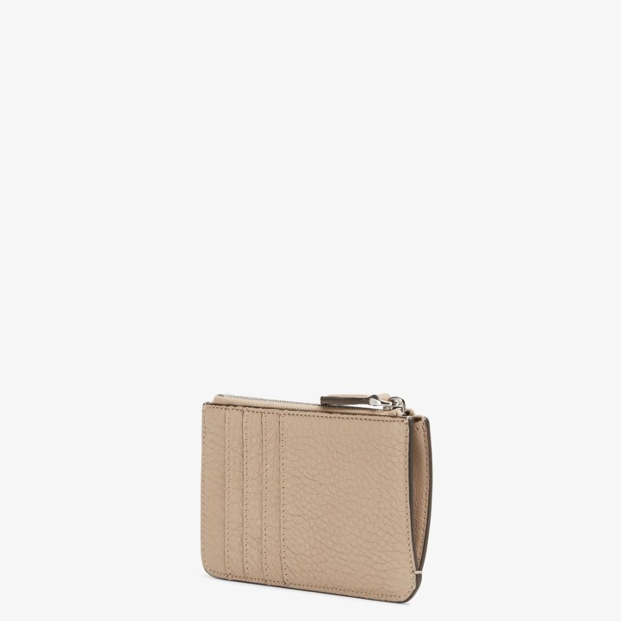 Damen Fendi Kartenetuis Und Kleine Accessoires | Pochette Aus Leder In Beige