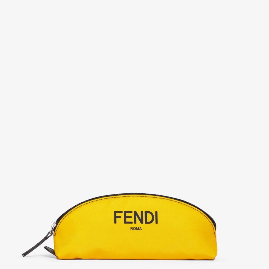 Kids Fendi Accessoires | Fendi Stiftetui Aus Nylon In Gelb